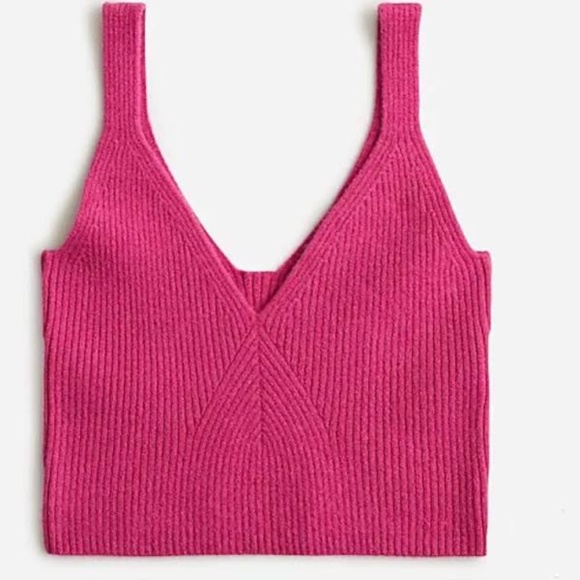 J. CREW Cashmere V Neck Sweater Tank Pink Size Small - Picture 6 of 8